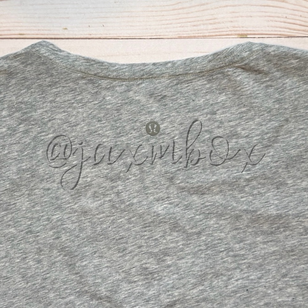 Lululemon V-neck Heathered Gray Prima Cotton Shirt Size 4 - Picture 2 of 4